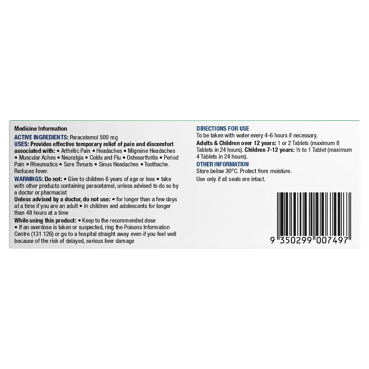 Chemists' Own Paracetamol Tablets 20