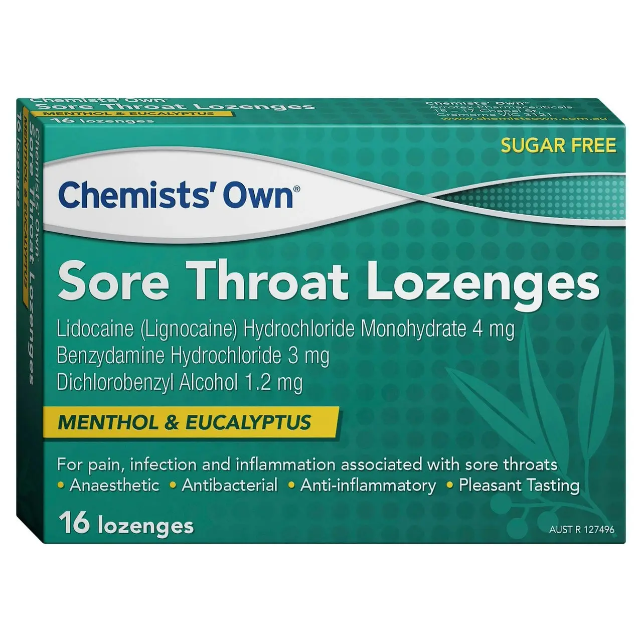 Chemists' Own Sore Throat Lozenges Menthol & Eucalyptus 16