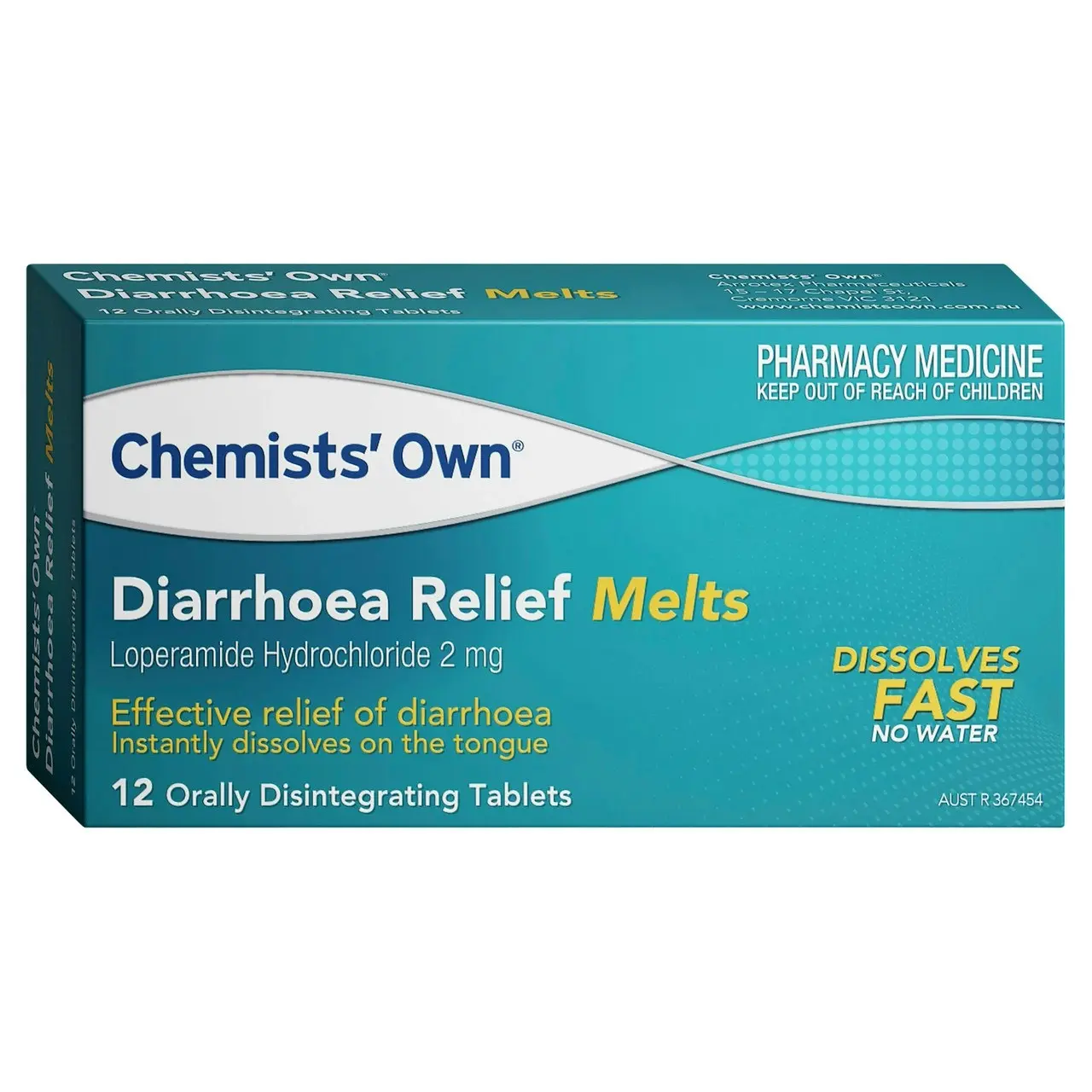 Chemists' Own Diarrhoea Relief Melts OD Tablets 12