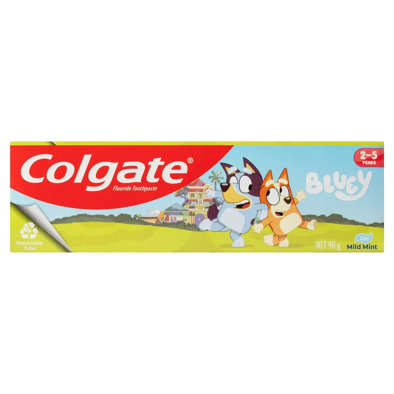 Colgate Kids Junior Bluey Toothpaste, 90g, Children 2 - 5 Years, Mild Mint Gel