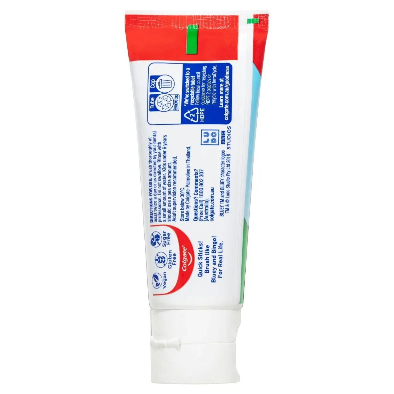 Colgate Kids Junior Bluey Toothpaste, 90g, Children 2 - 5 Years, Mild Mint Gel