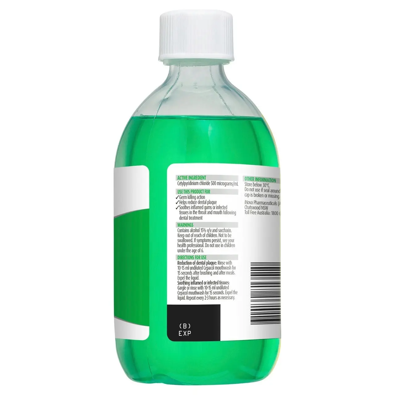 Cepacol Antibacterial Mint Mouthwash 500mL