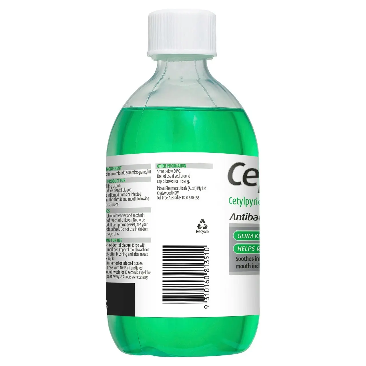 Cepacol Antibacterial Mint Mouthwash 500mL