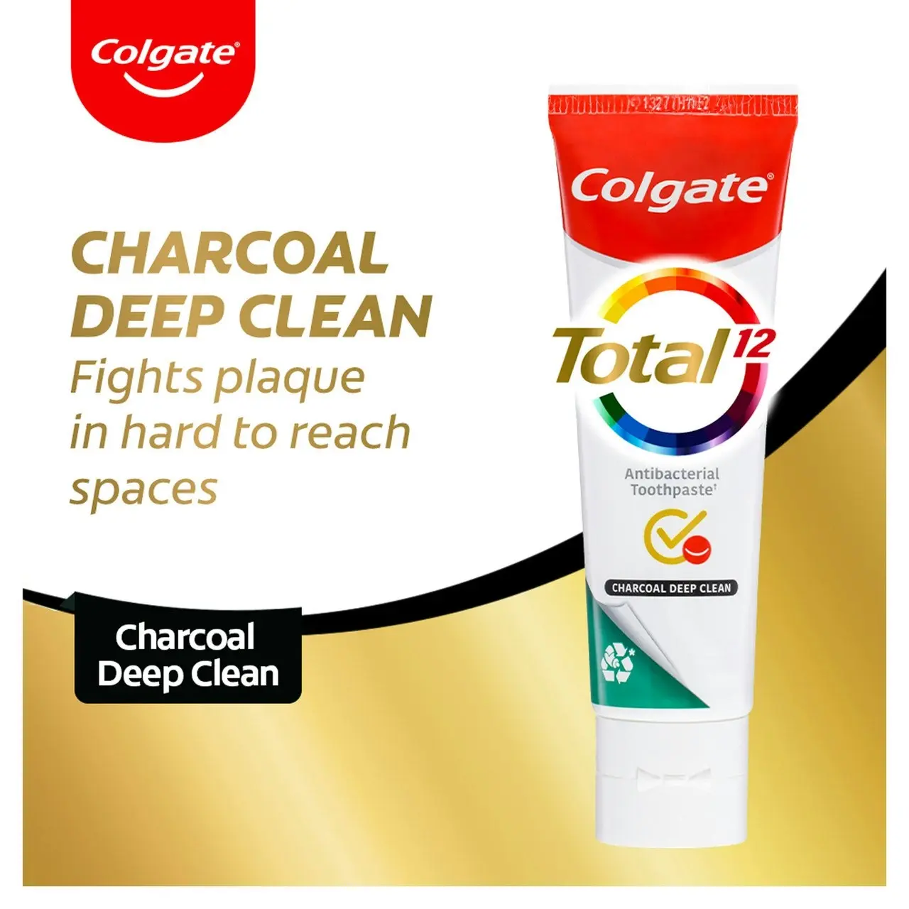 Colgate Total Charcoal Deep Clean Antibacterial Toothpaste, 200g, Whole Mouth Health, Multi Benefit