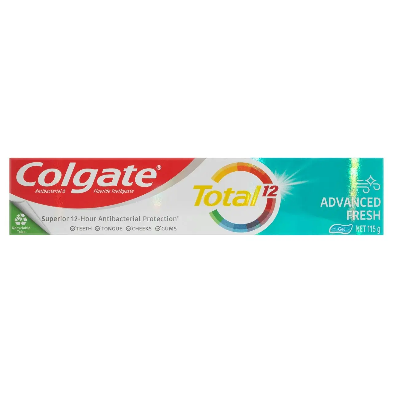 Colgate Total Advanced Fresh Gel Antibacterial Toothpaste 115g, Whole Mouth Health, Multi Benefit