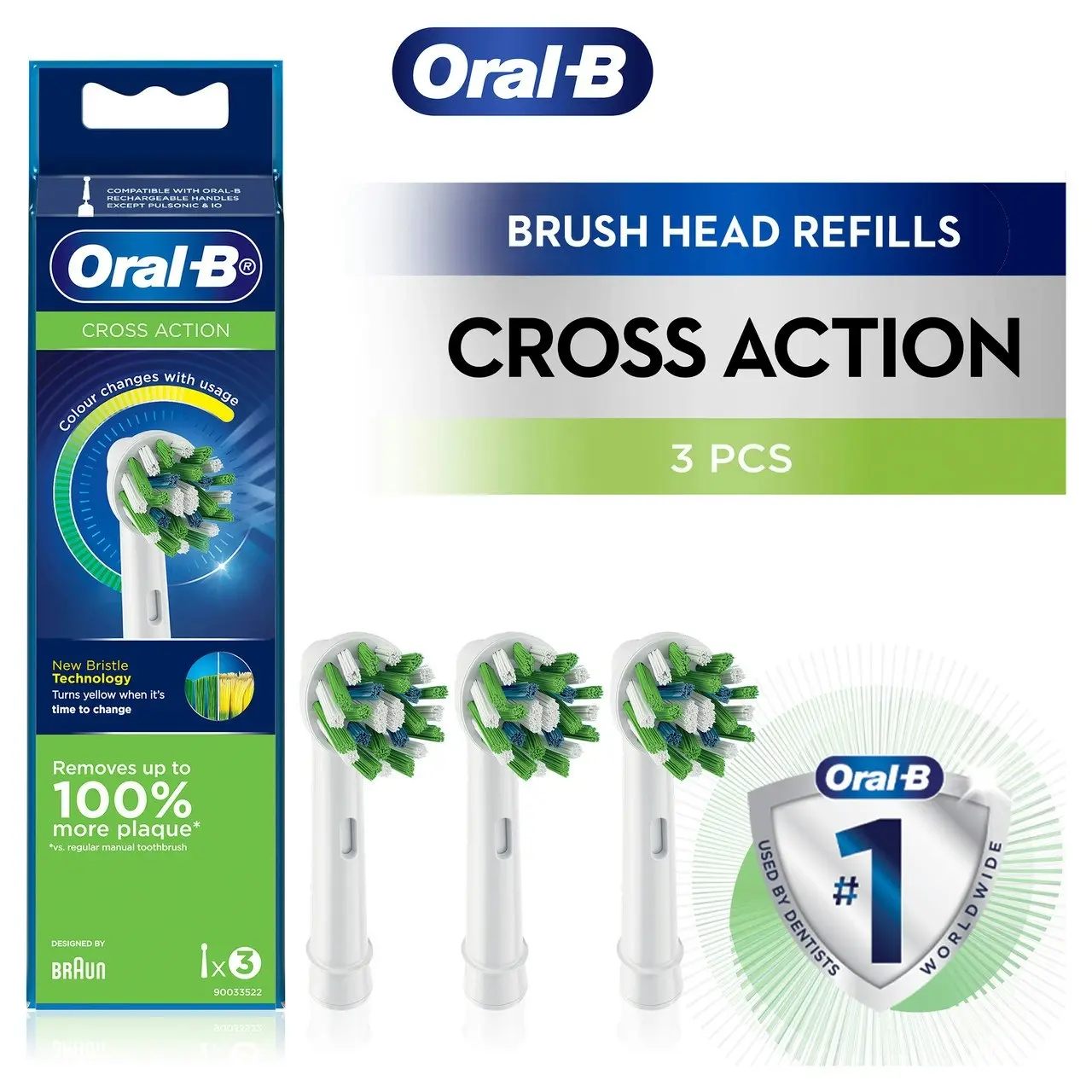 Oral-B Deep Clean Electric Toothbrush Refill, 3 Pack