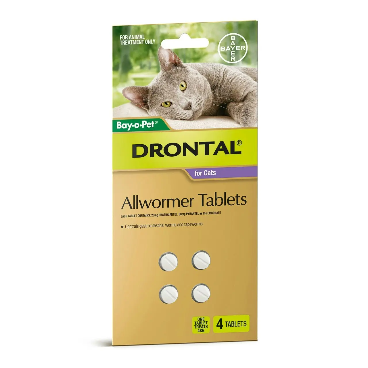 Drontal Allwormer 4 Tablets For Cat