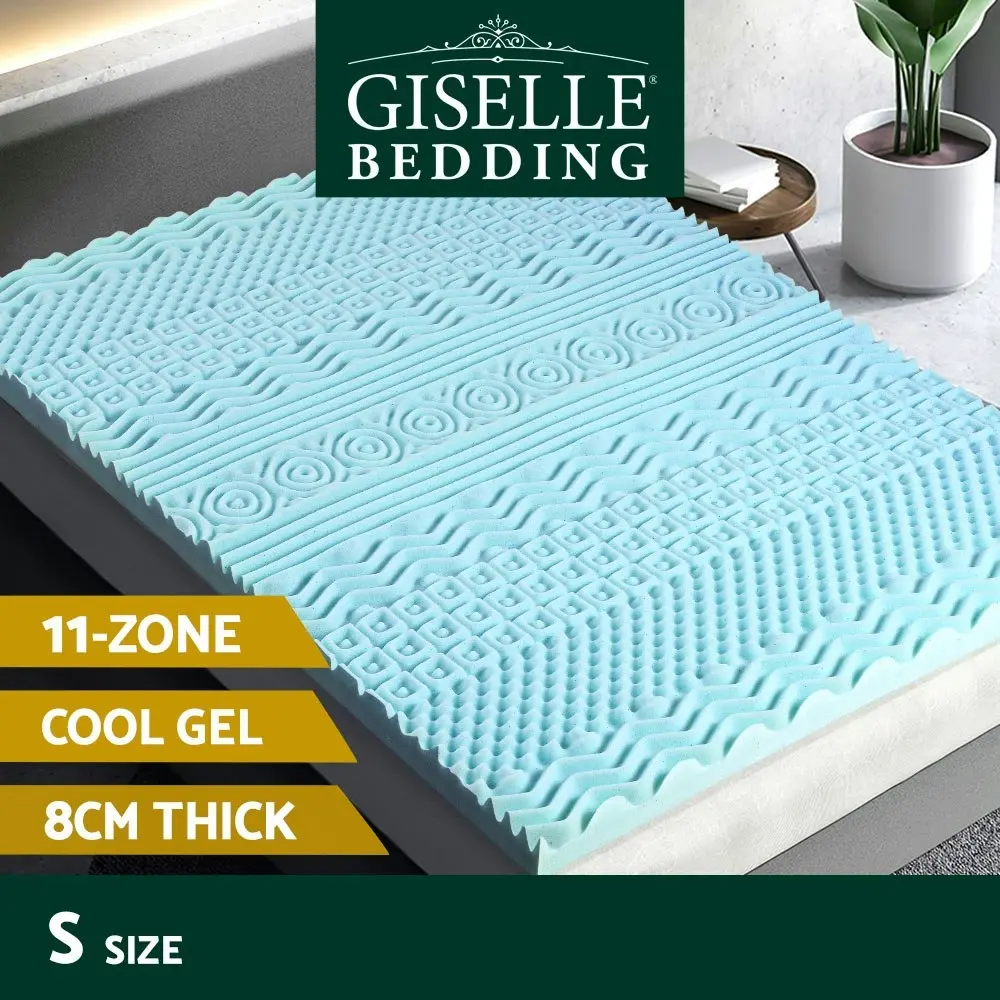 Giselle Bedding Memory Foam Mattress Topper 11-Zone 8cm Single