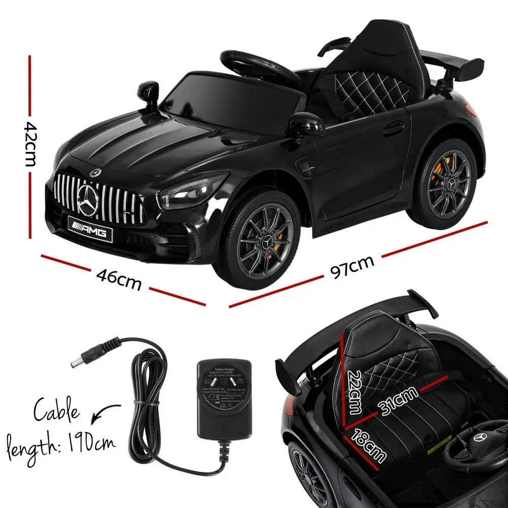 Kids Electric Ride On Car Mercedes-Benz AMG GTR Licensed Toy Cars Remote Black