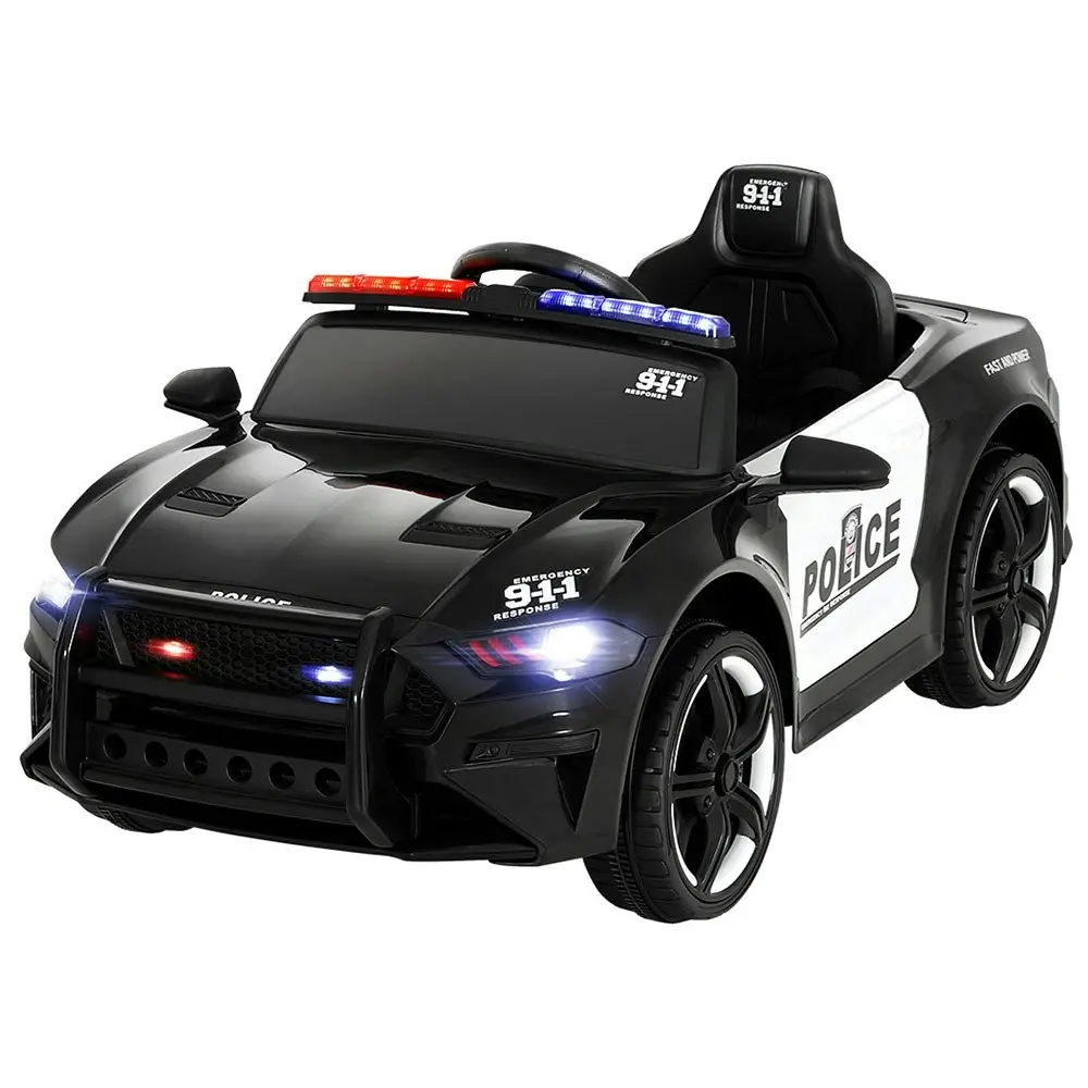 Rigo Kids Ride On Car Electric Patrol Police Cars Battery Powered Toys 12V Black