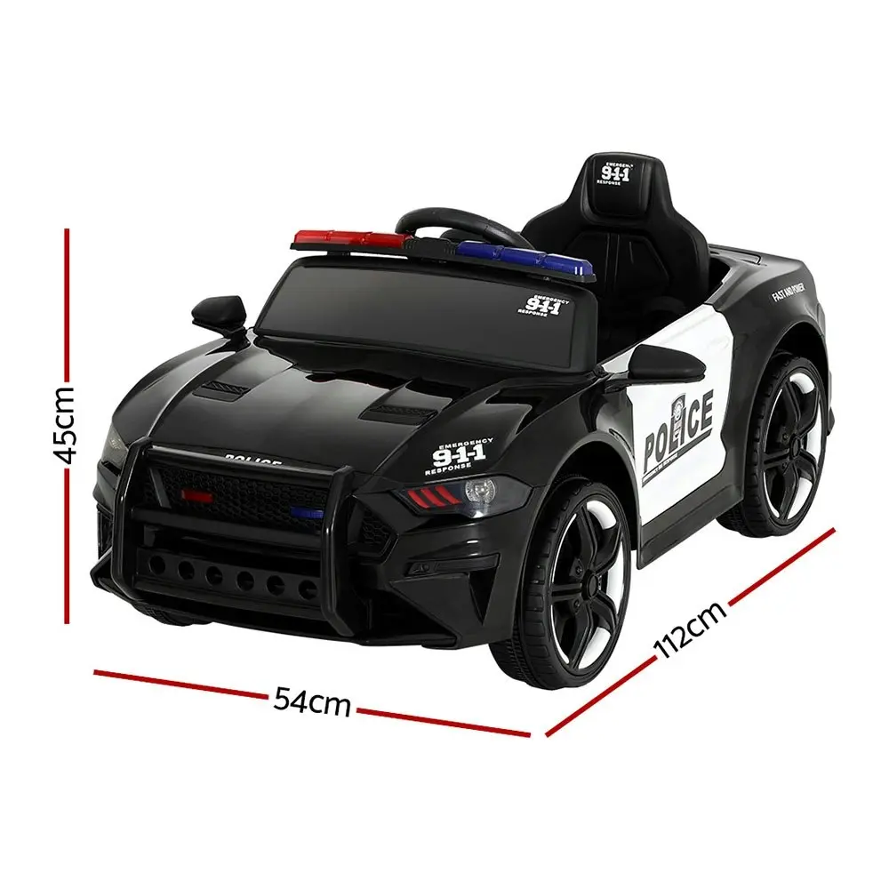 Rigo Kids Ride On Car Electric Patrol Police Cars Battery Powered Toys 12V Black