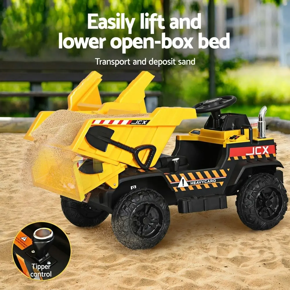 Rigo Kids Electric Ride On Car Dumptruck Loader Toy Cars 12V Yellow