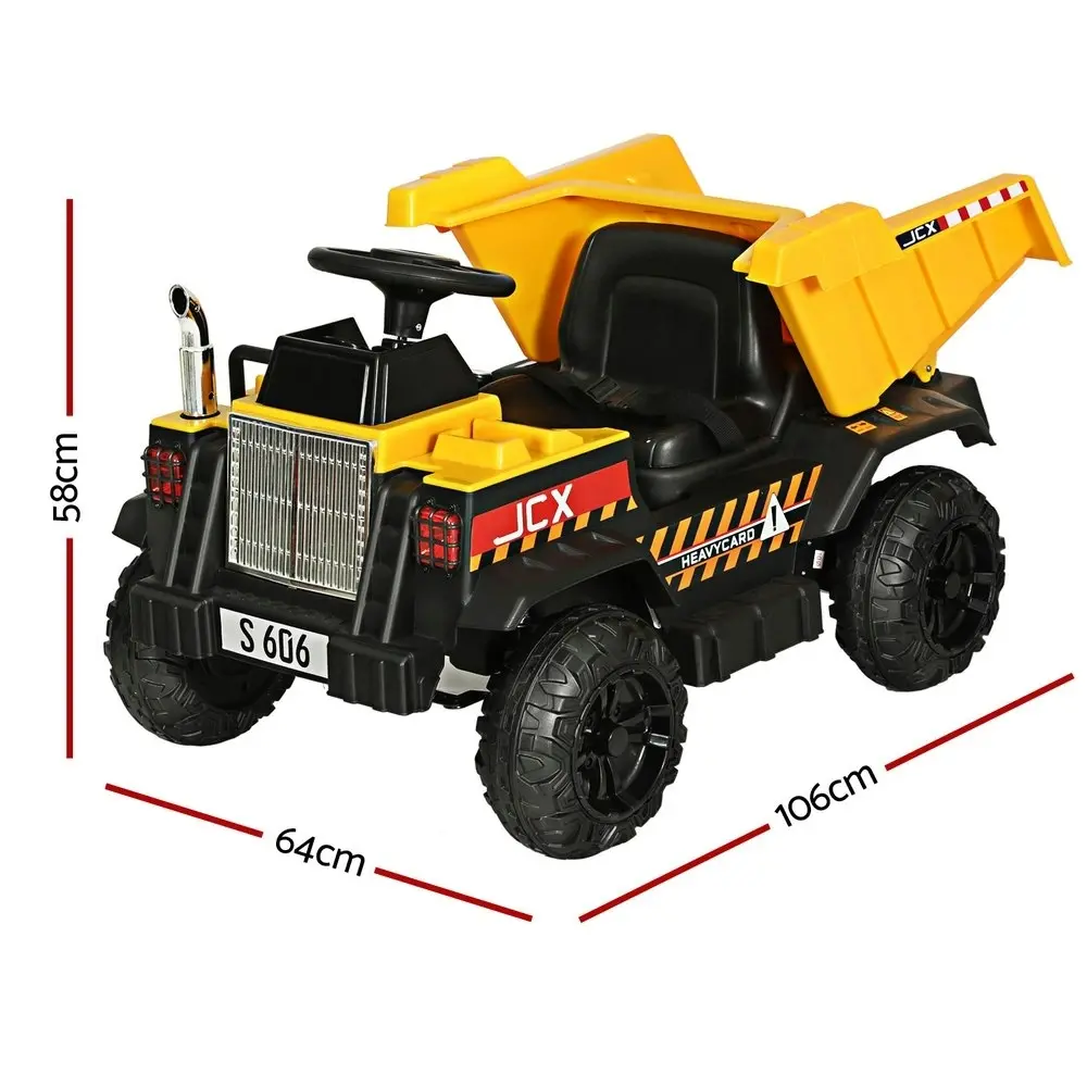 Rigo Kids Electric Ride On Car Dumptruck Loader Toy Cars 12V Yellow