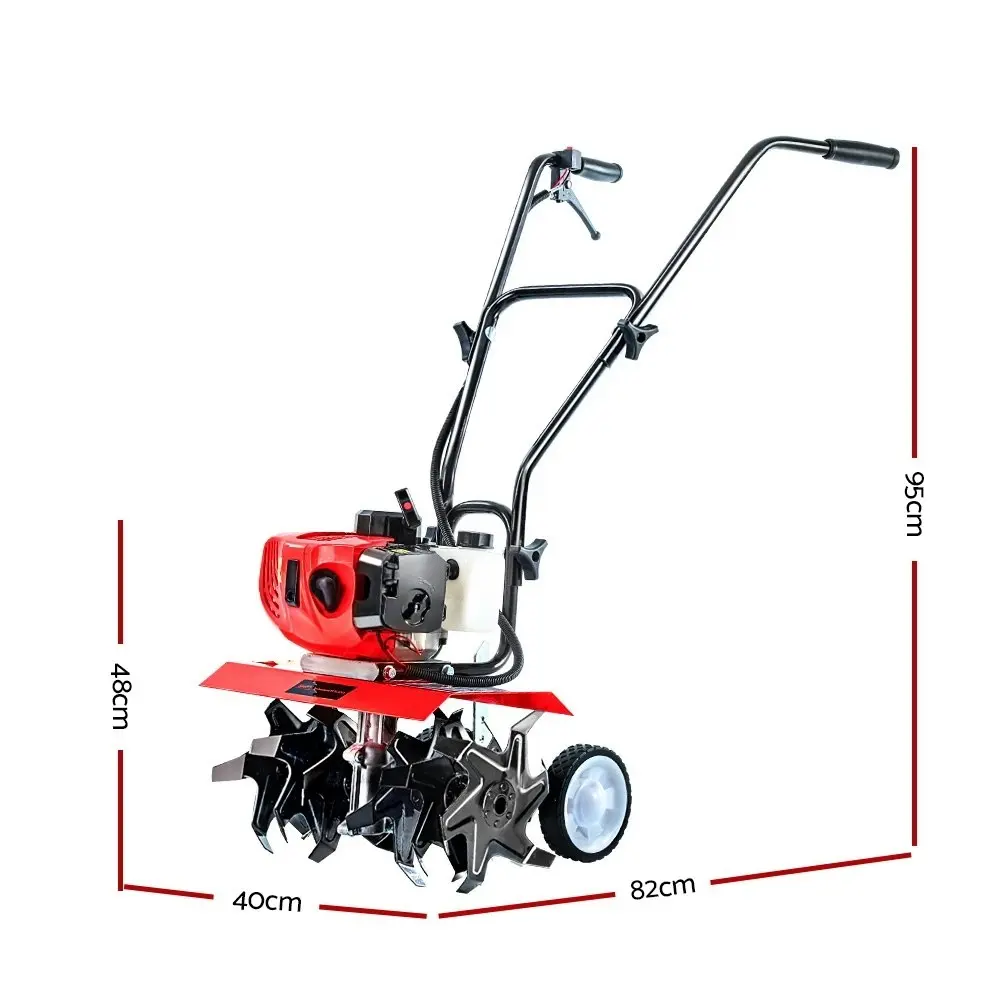 Giantz 88CC Tiller Rototiller Garden Cultivator 6 Blades Soil Power Rotary Hoe