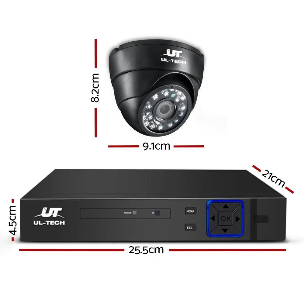 UL-tech CCTV Camera Security System 4CH DVR 4 Dome Cameras 2TB Hard Drive