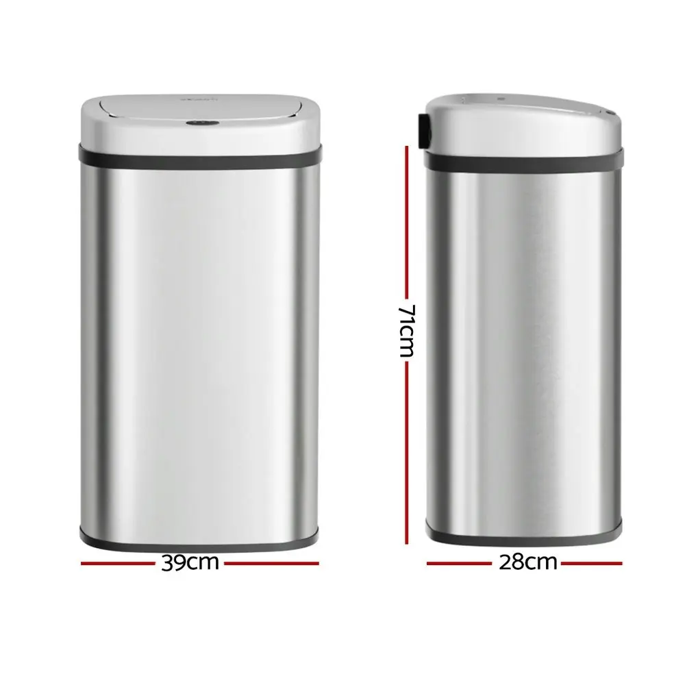 Devanti 60L Sensor Bin Motion Rubbish Automatic Silver