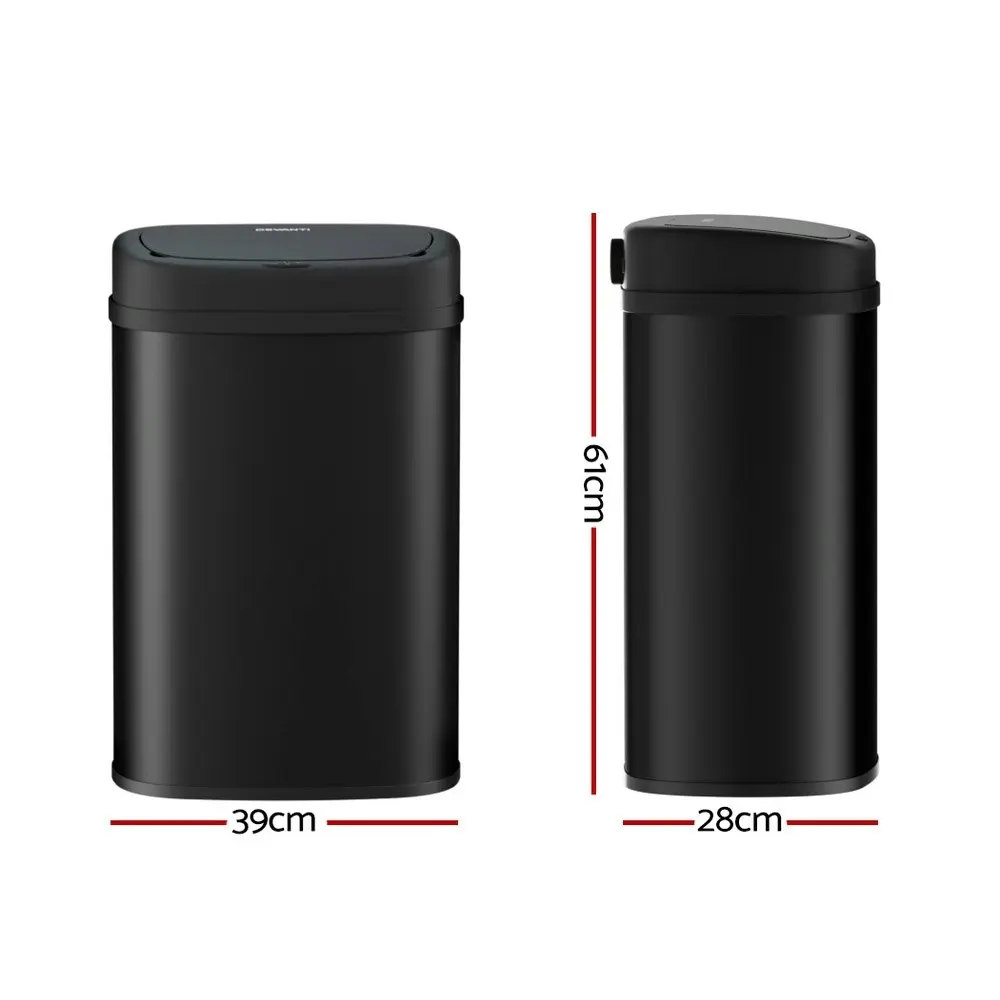 Devanti 50L Sensor Bin Motion Rubbish Automatic Black