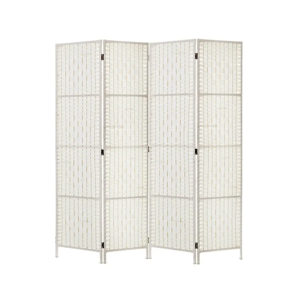 Artiss 4 Panel Room Divider Screen 163x170cm Woven White