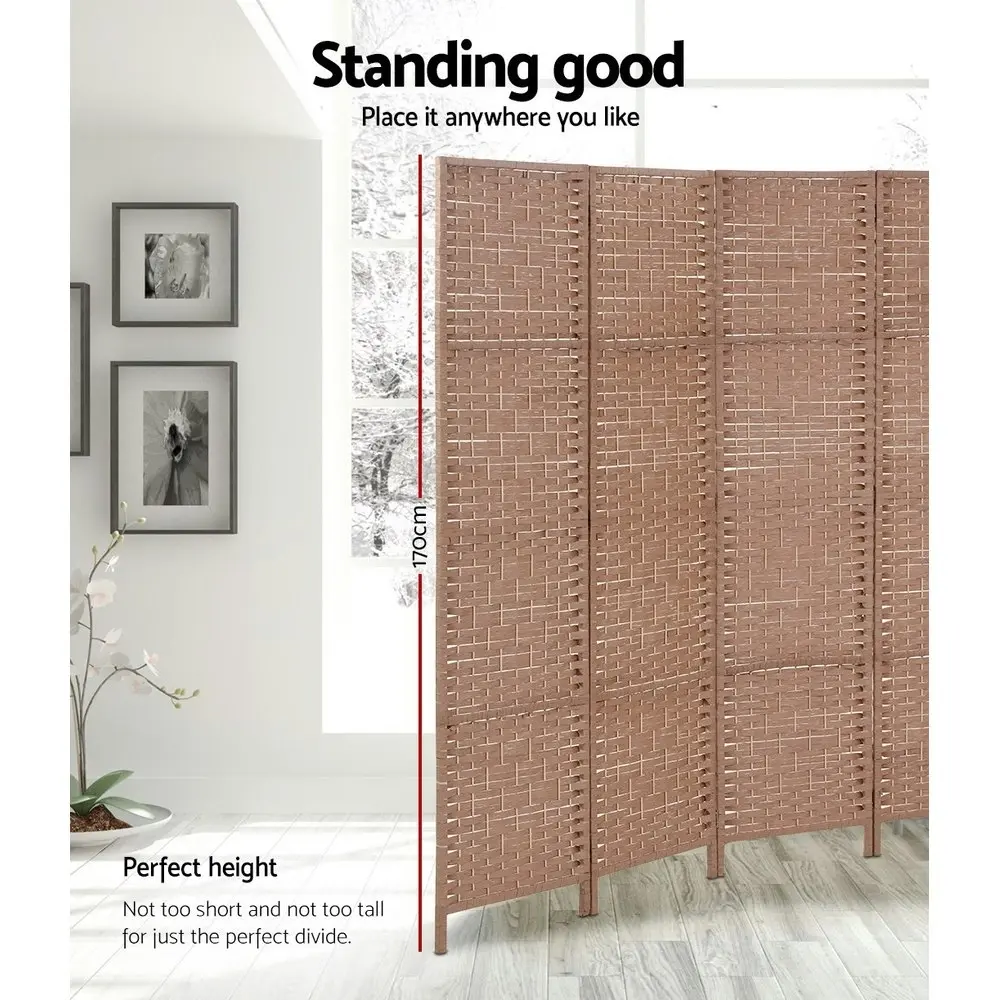 Artiss 6 Panel Room Divider Screen 245x170cm Woven Natural