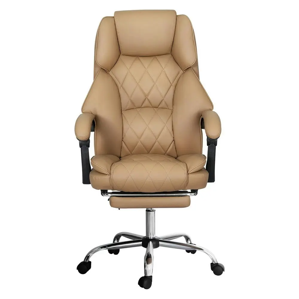 Artiss Executive Office Chair Leather Footrest Espresso