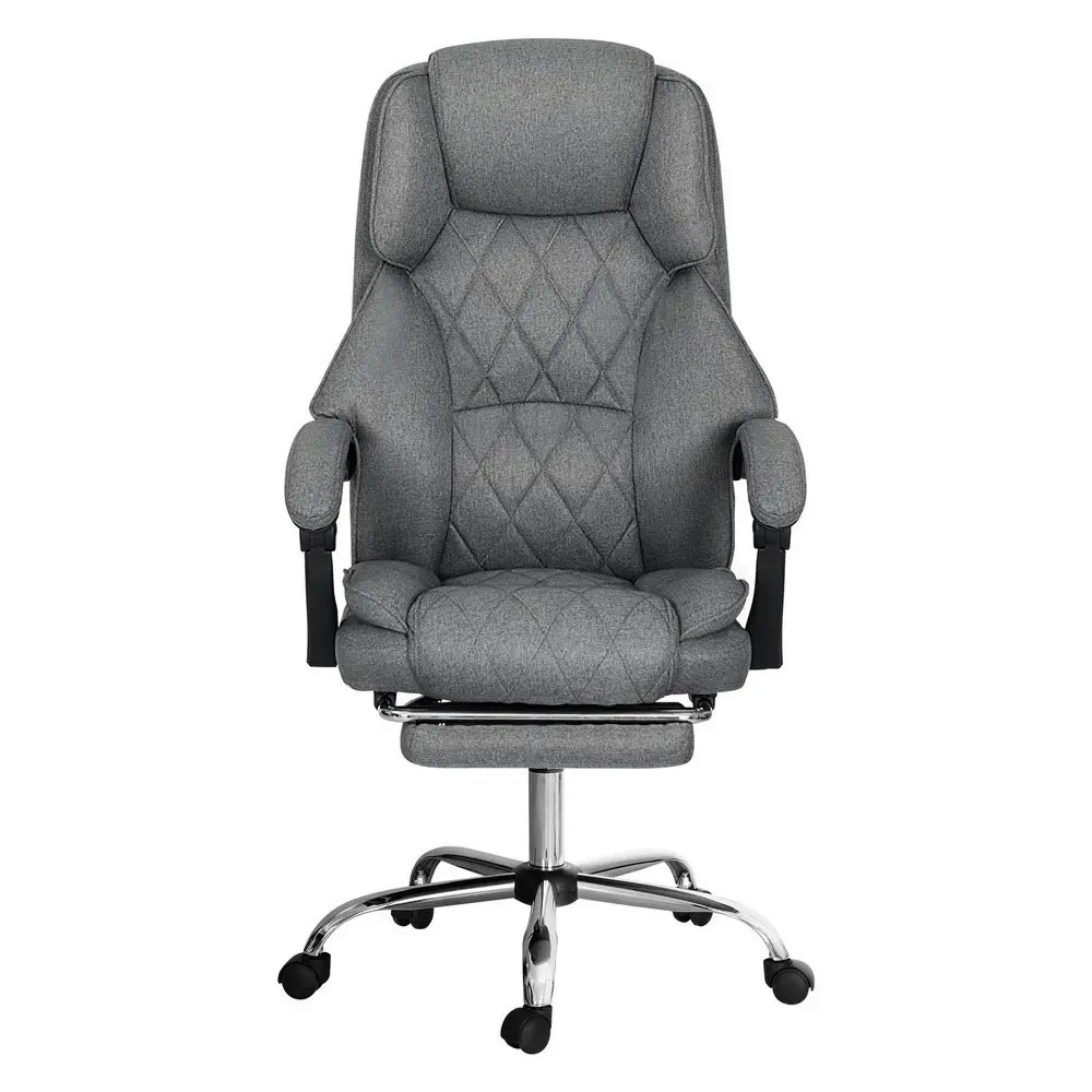 Artiss Executive Office Chair Fabric Footrest Grey