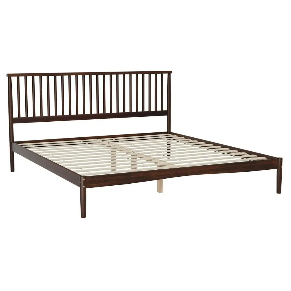 Artiss Bed Frame King Size Wooden Walnut VISE