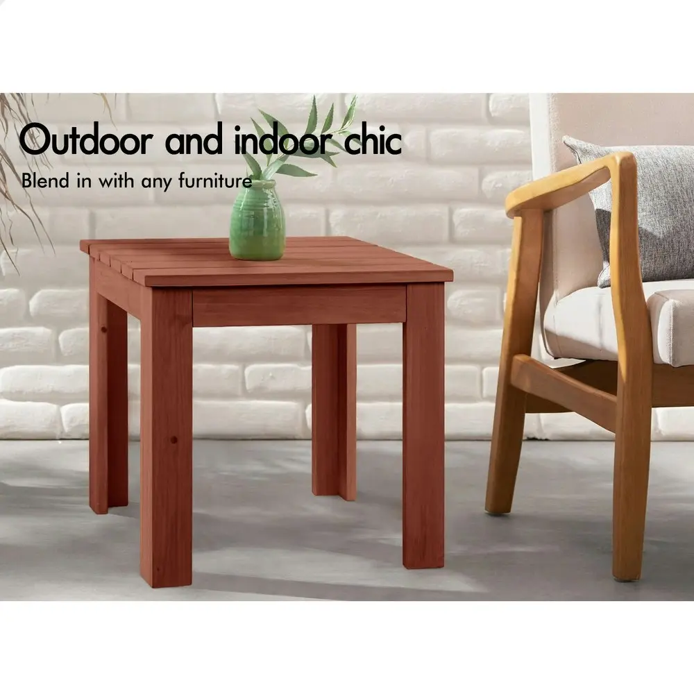 Alfordson Adirondack Chair Table 2PCS Set Wooden Outdoor Furniture Beach Brown