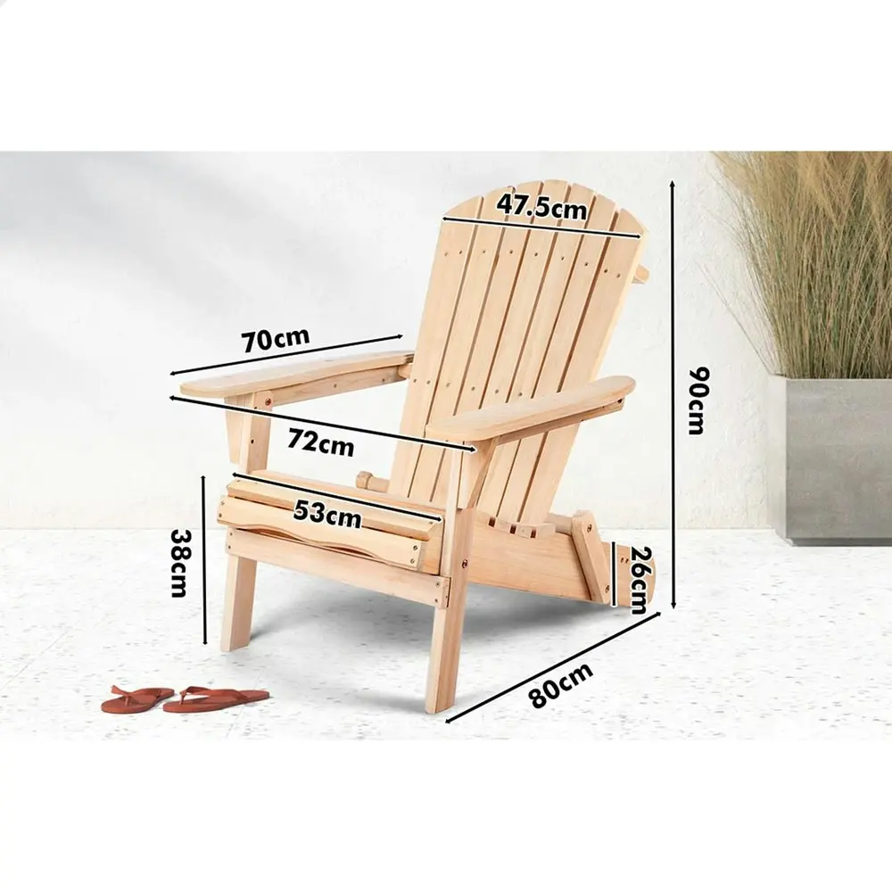 Alfordson Adirondack Chair Table 2PCS Set Wooden Outdoor Furniture Beach Wood