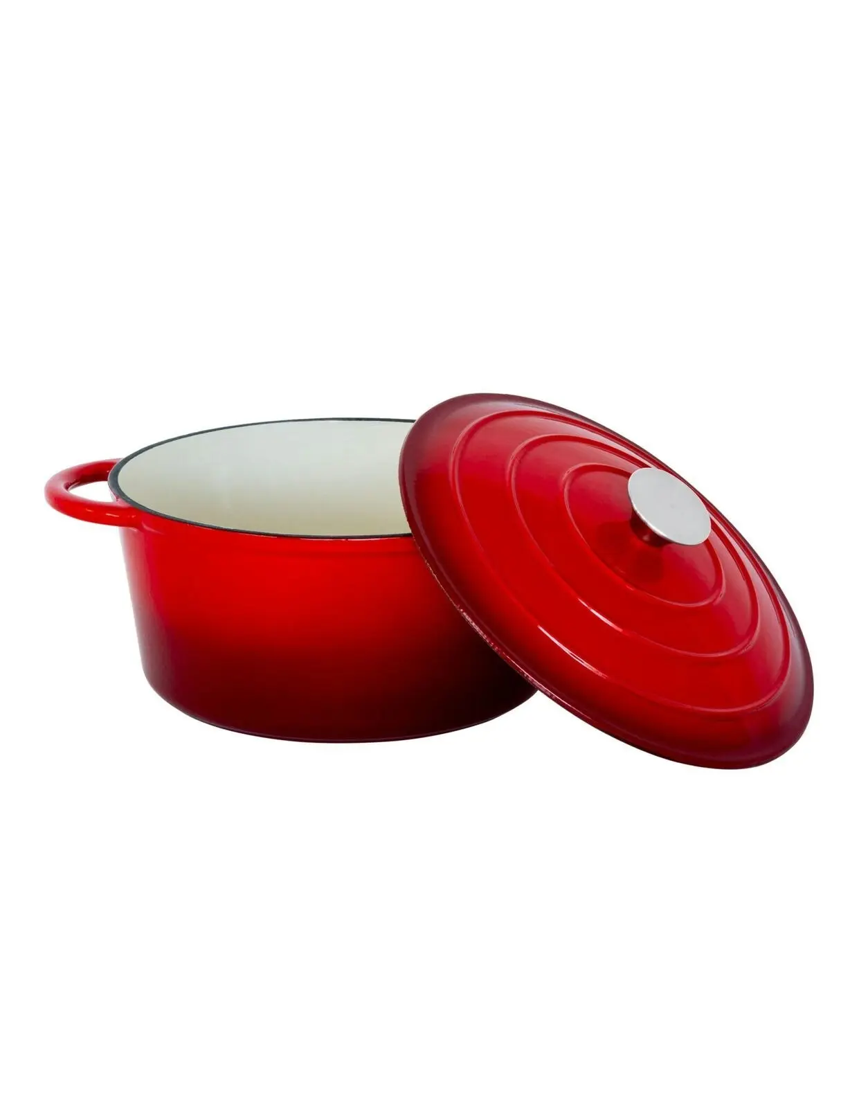 26cm Enamelled Cast Iron French Oven Casserole (4.7L) - Red