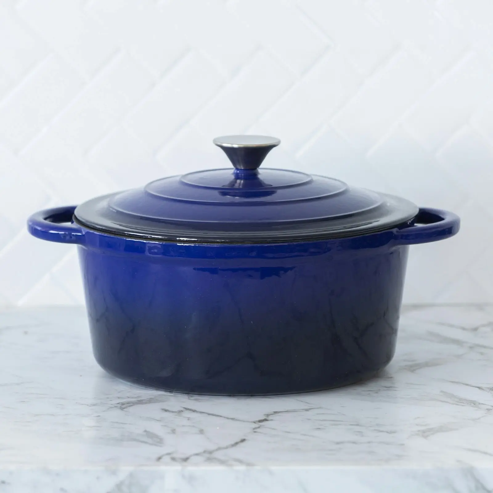 26cm Enamelled Cast Iron French Oven Casserole (4.7L) - Blue