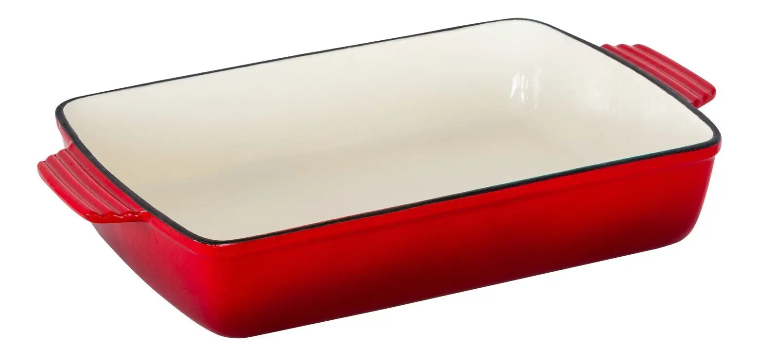 Enamelled Cast Iron 38.5x23cm Rectangular Roaster (3.4L) - Red