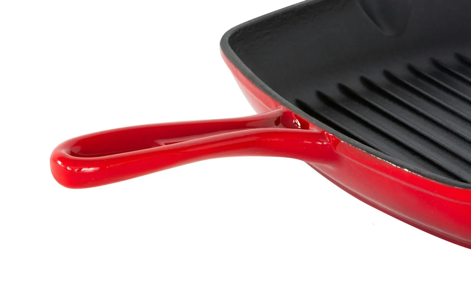 Enamelled Cast Iron Square Grill Pan (44 x 30 x 4.7 cm) - Red