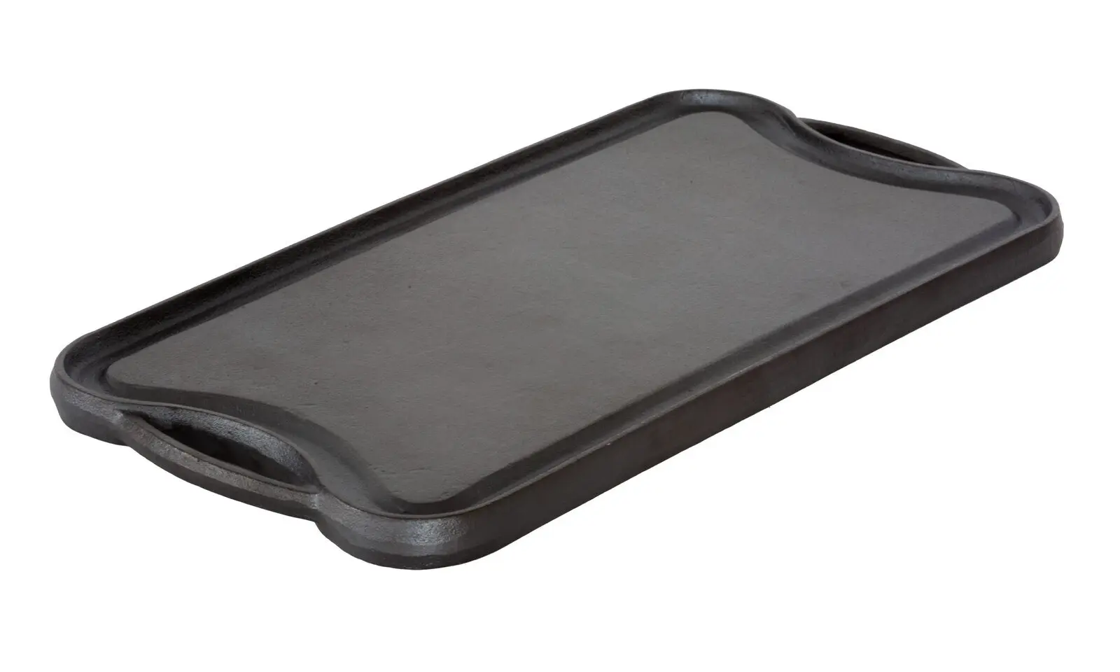 Oil-seasoned Ready to use 50.7x25.8cm Reversible Cast Iron Grill - Black