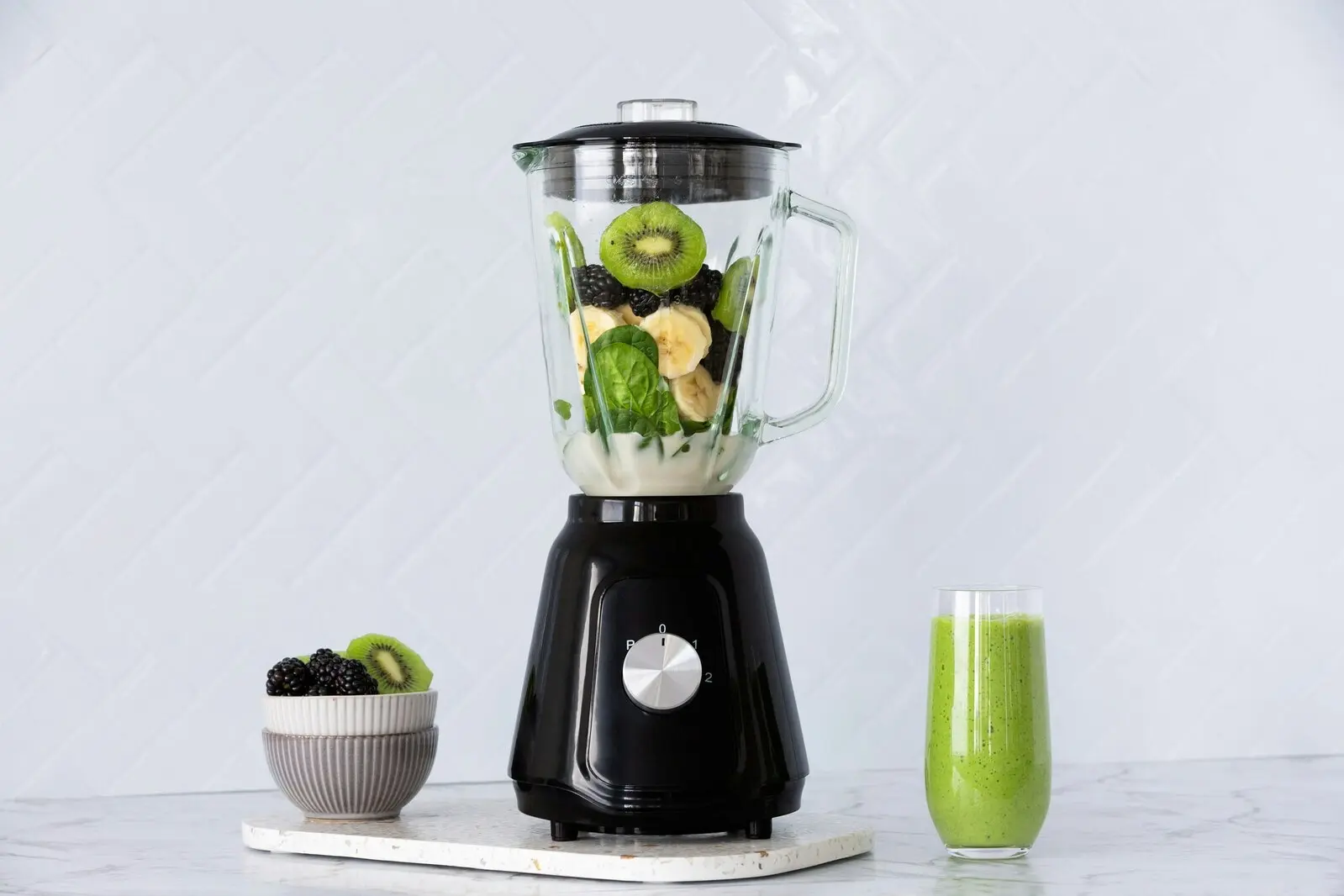 500W Glass Blender with Two Adjustable Speeds 1.5L - Black