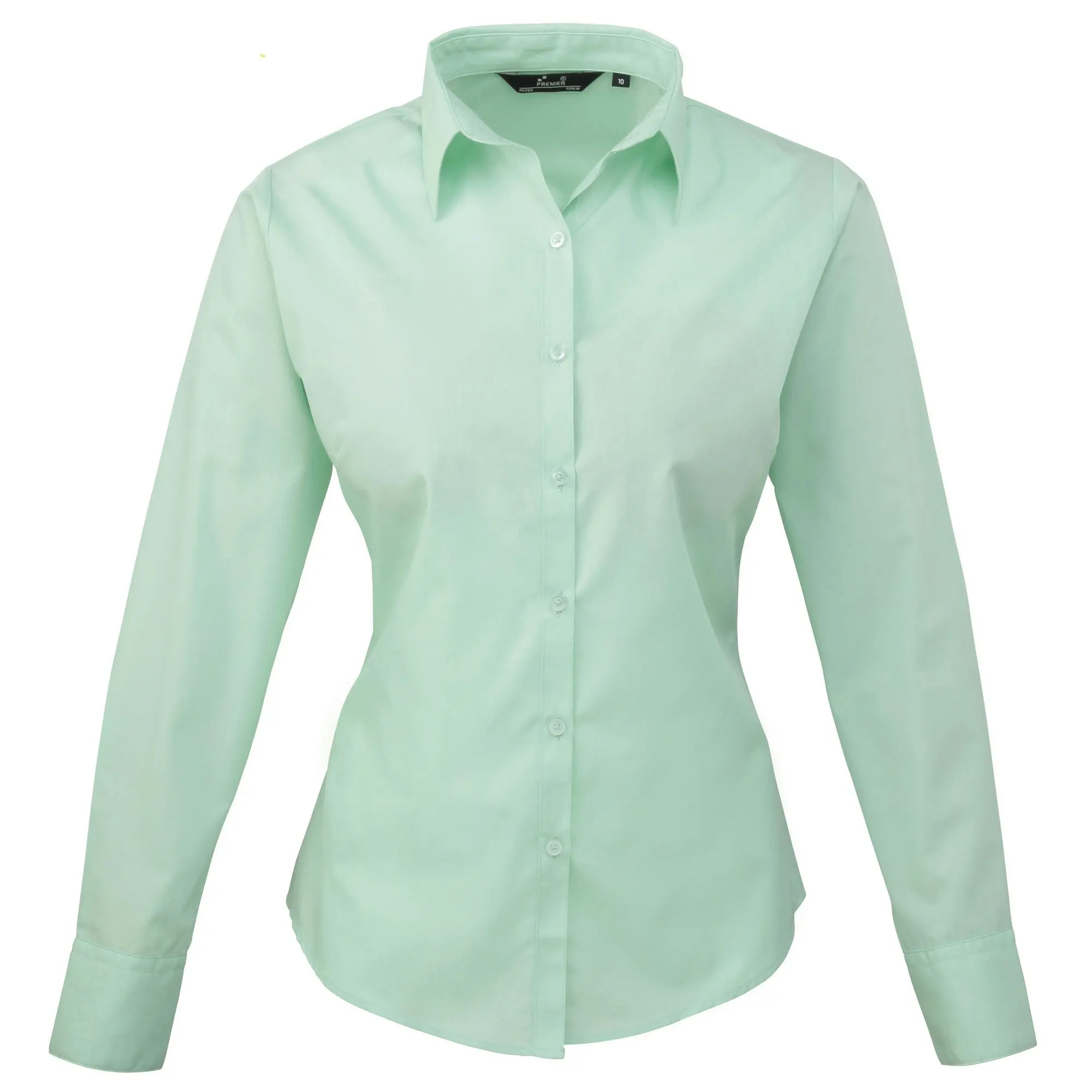 Premier Womens/Ladies Poplin Long Sleeve Blouse / Plain Work Shirt