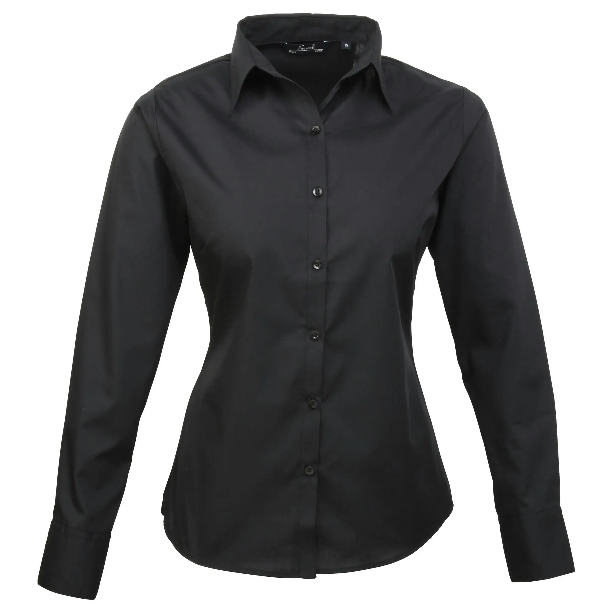 Premier Womens/Ladies Poplin Long Sleeve Blouse / Plain Work Shirt