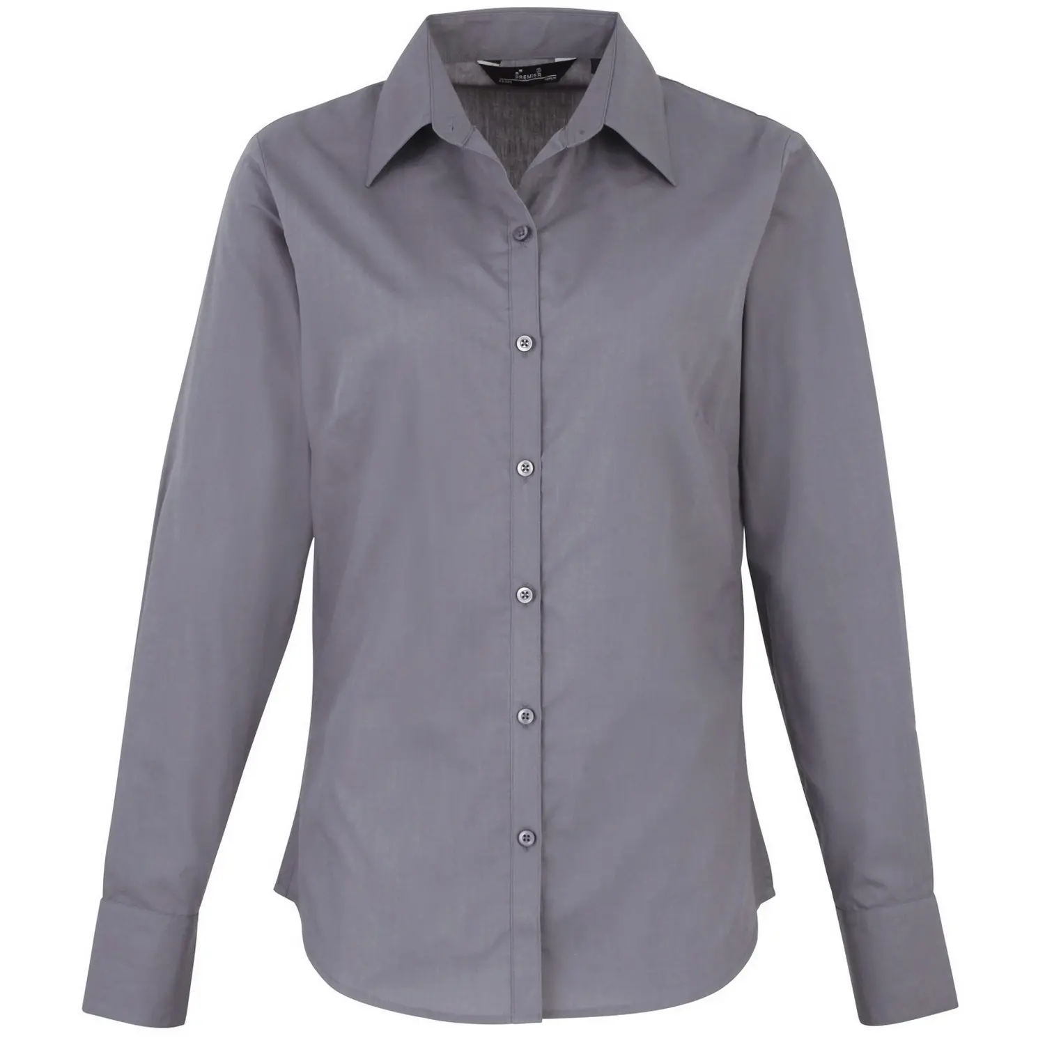 Premier Womens/Ladies Poplin Long Sleeve Blouse / Plain Work Shirt