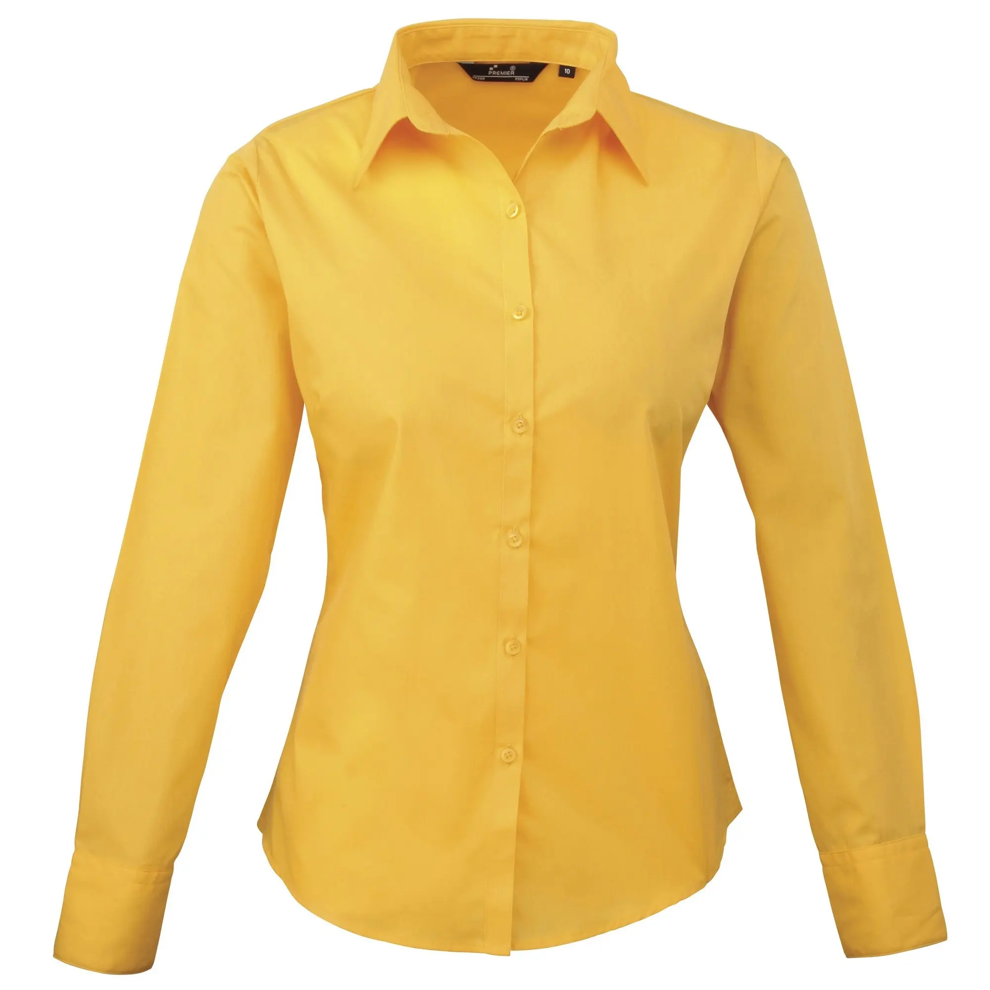 Premier Womens/Ladies Poplin Long Sleeve Blouse / Plain Work Shirt