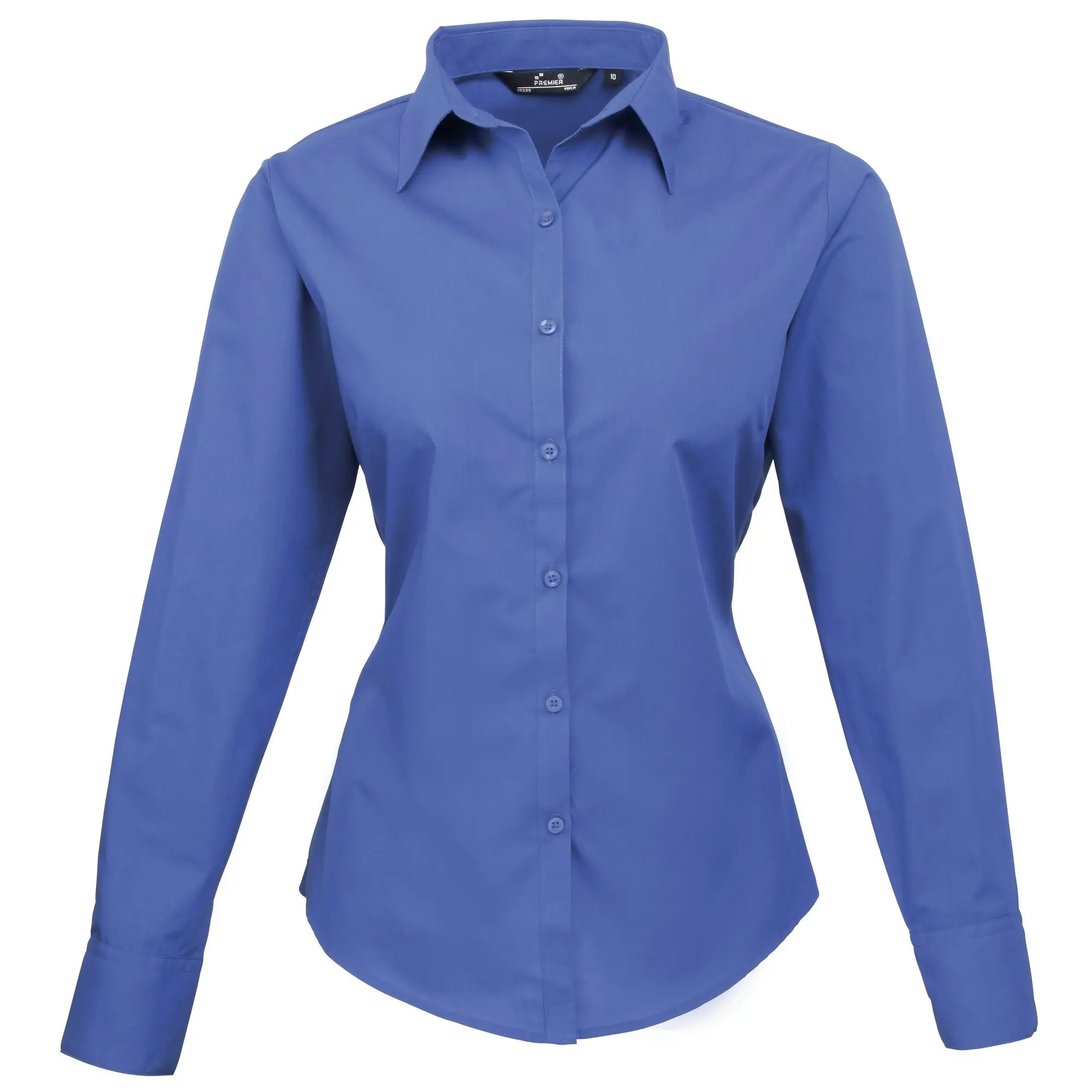 Premier Womens/Ladies Poplin Long Sleeve Blouse / Plain Work Shirt