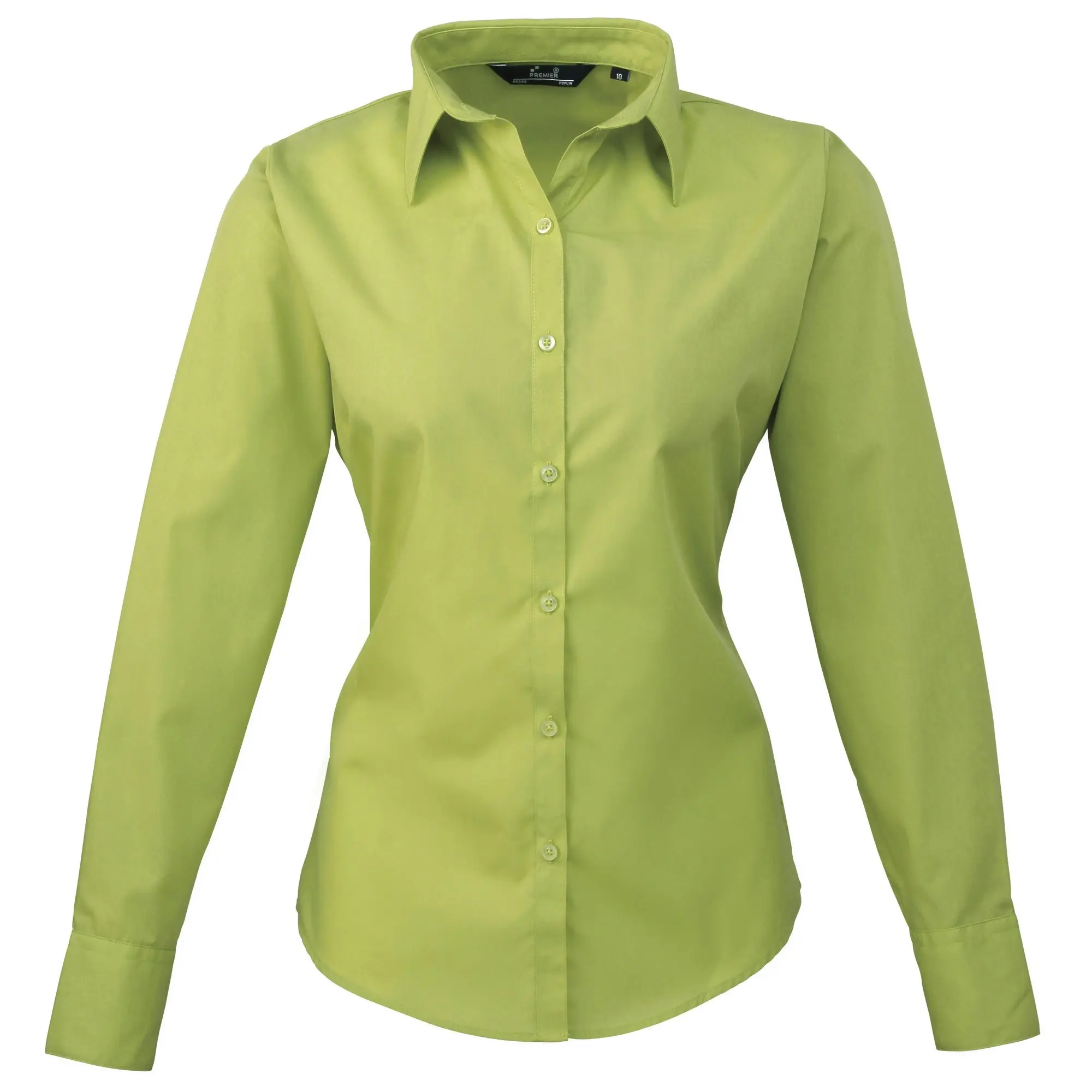 Premier Womens/Ladies Poplin Long Sleeve Blouse / Plain Work Shirt