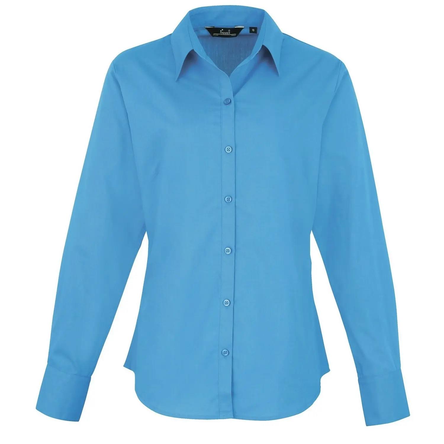 Premier Womens/Ladies Poplin Long Sleeve Blouse / Plain Work Shirt