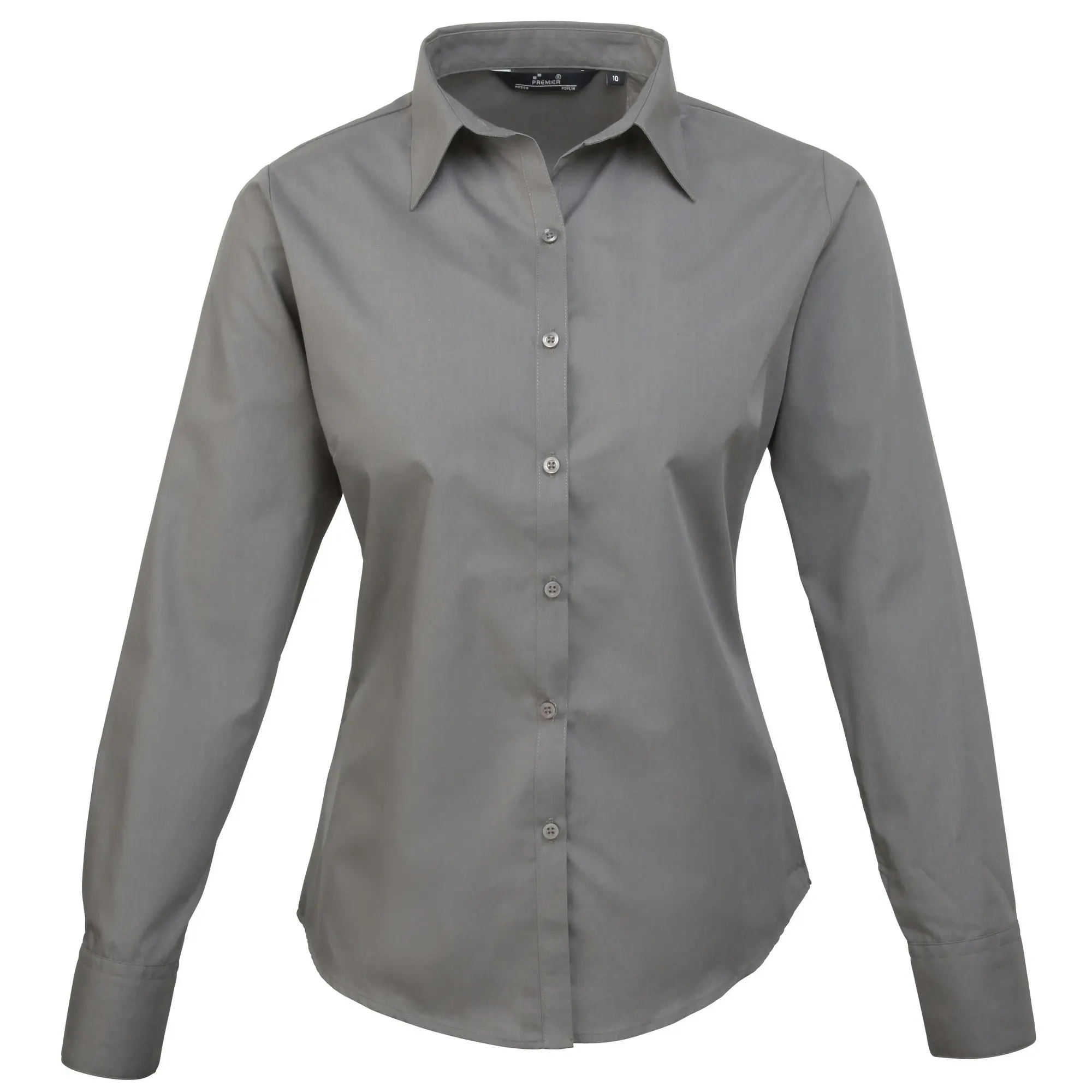 Premier Womens/Ladies Poplin Long Sleeve Blouse / Plain Work Shirt