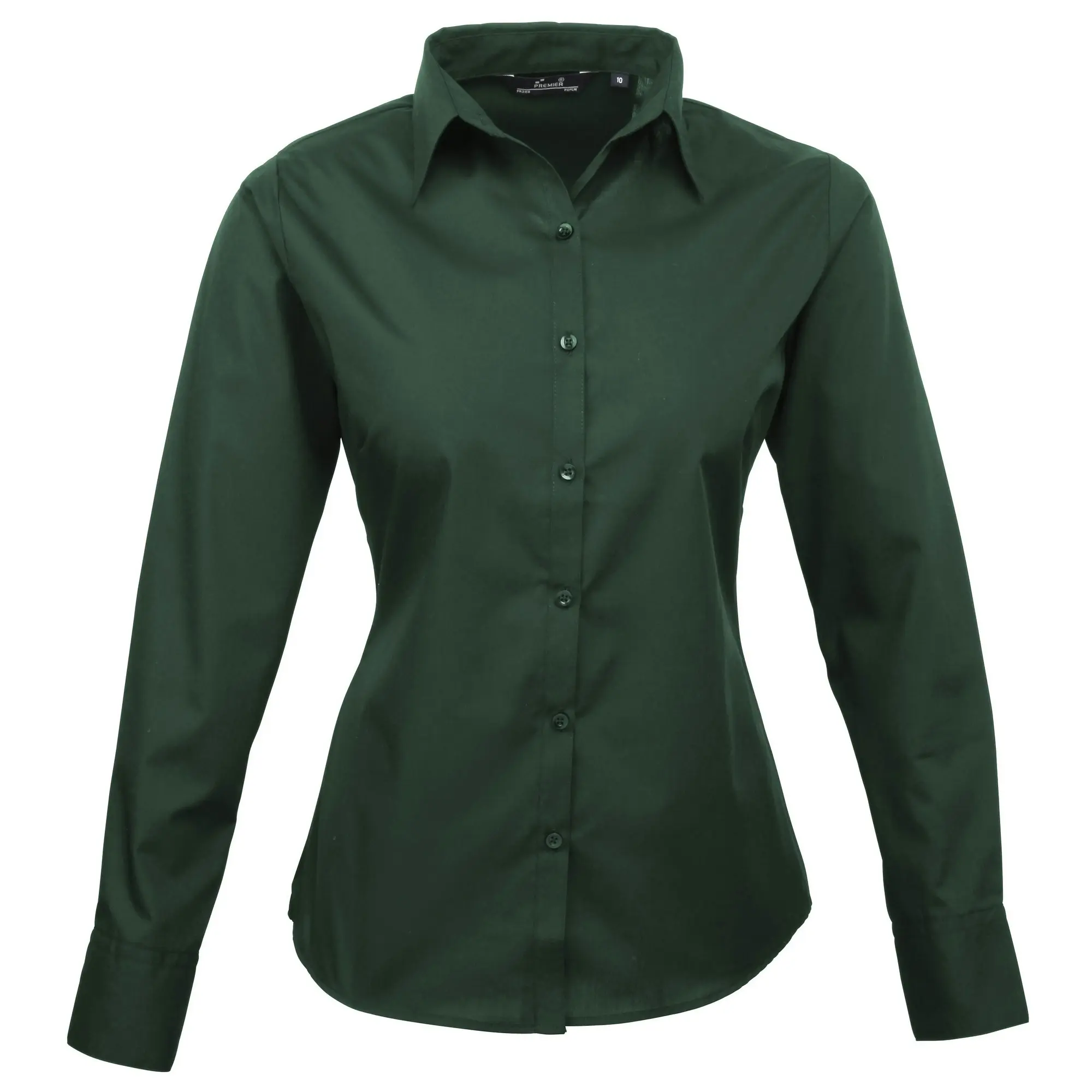 Premier Womens/Ladies Poplin Long Sleeve Blouse / Plain Work Shirt