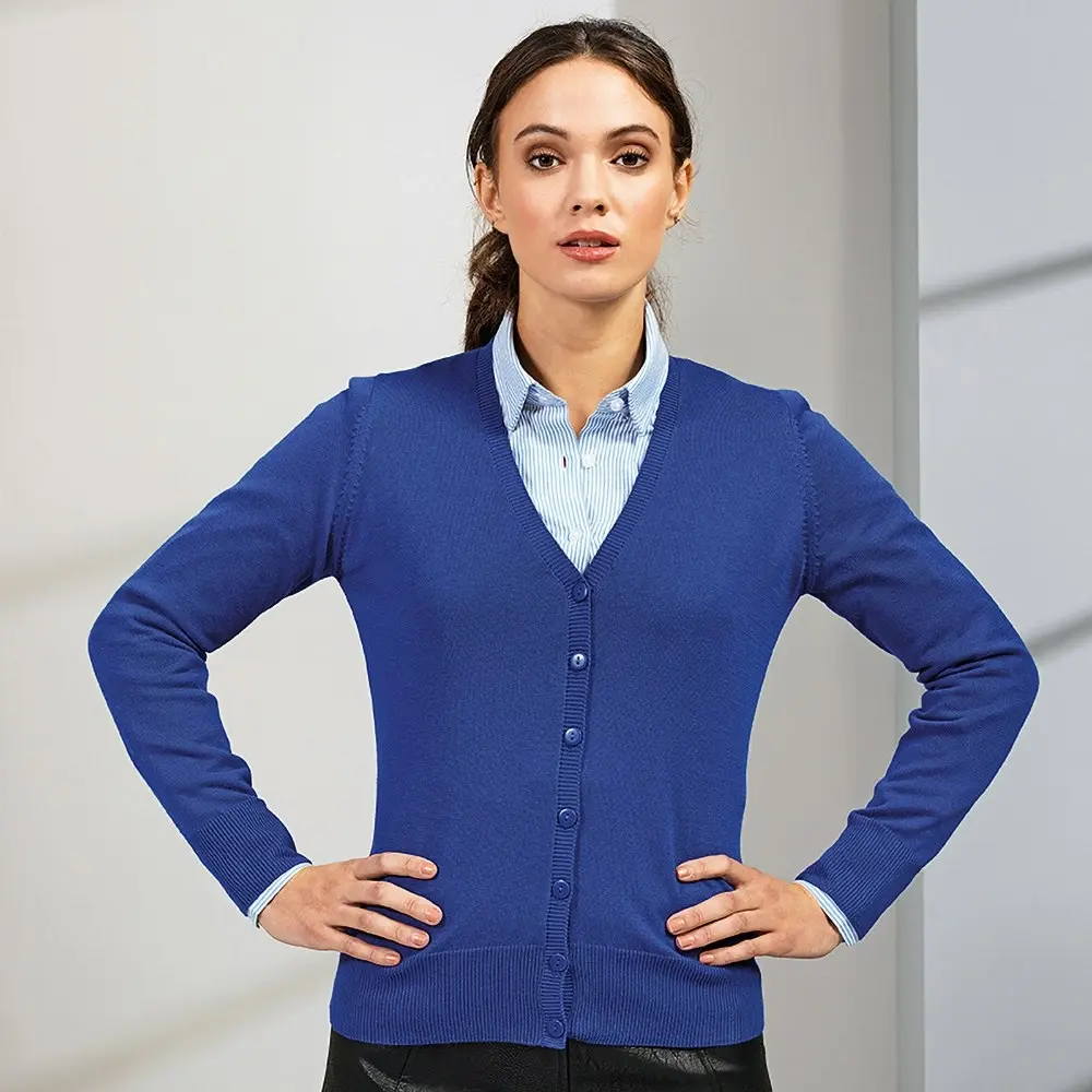 Premier Womens/Ladies Button Through Long Sleeve V-neck Knitted Cardigan