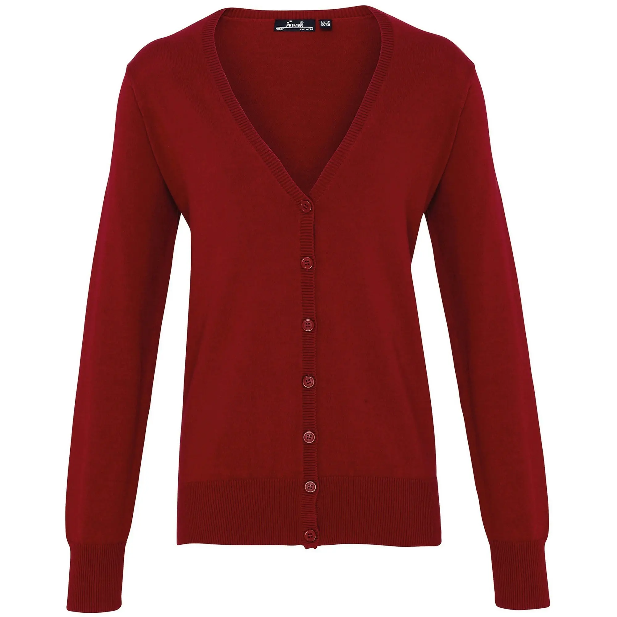 Premier Womens/Ladies Button Through Long Sleeve V-neck Knitted Cardigan