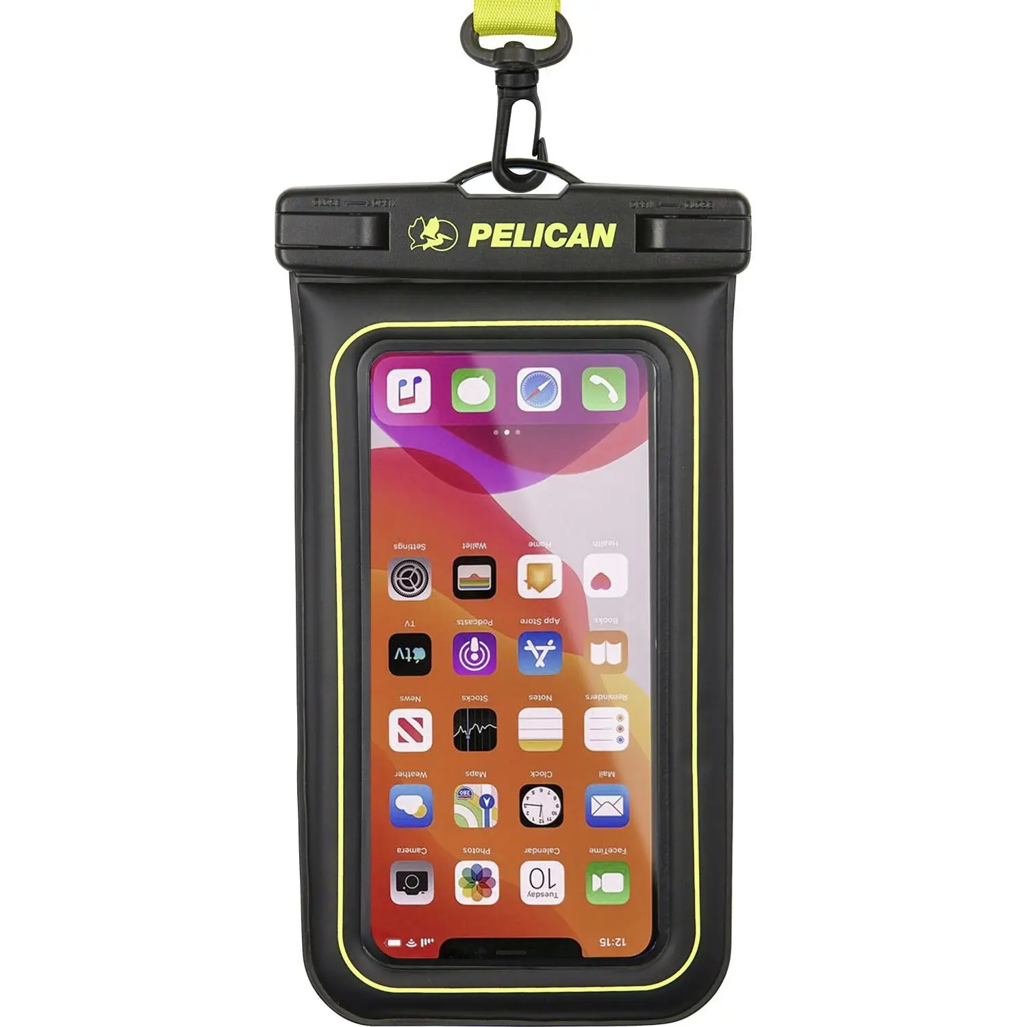 Pelican Marine Waterproof Pouch - Black/neon Green