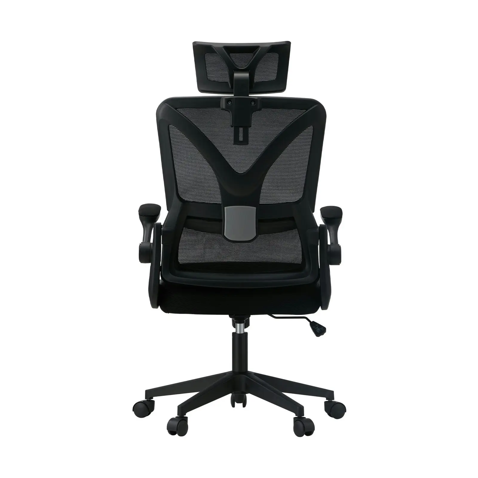 Oikiture Mesh Office Chair Adjustable Lumbar Support Reclining D-Shape Black