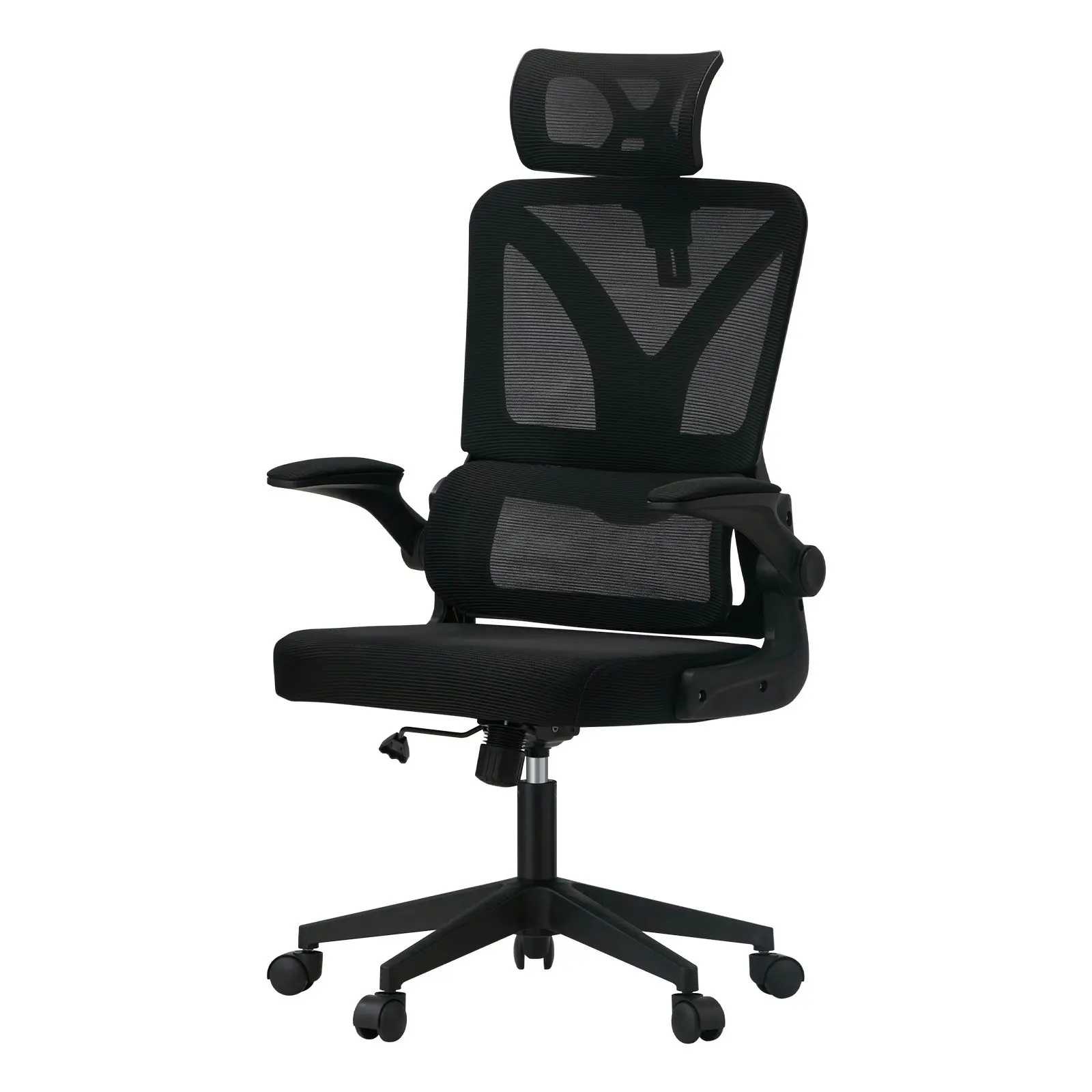 Oikiture Mesh Office Chair Adjustable Lumbar Support Reclining D-Shape Black