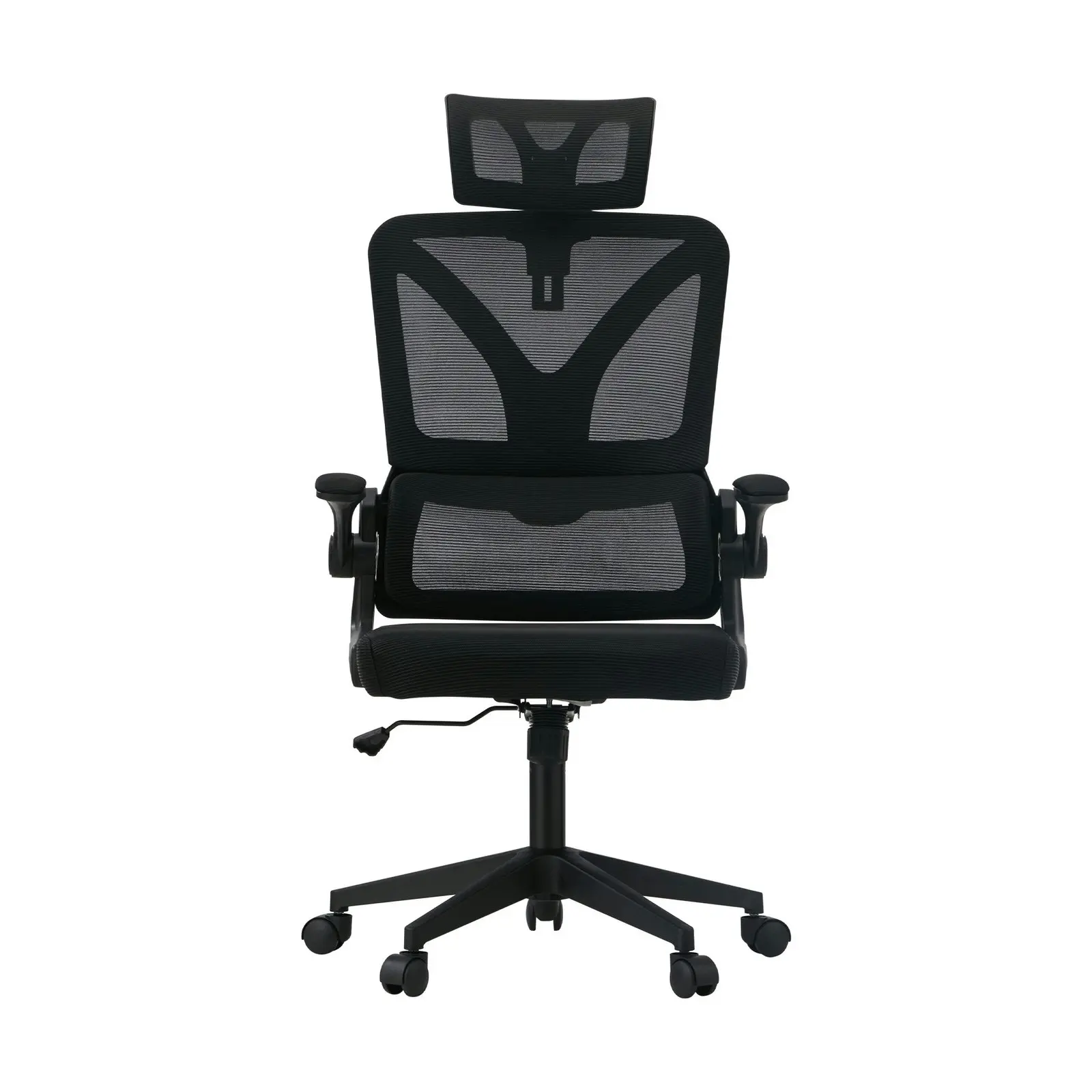 Oikiture Mesh Office Chair Adjustable Lumbar Support Reclining D-Shape Black