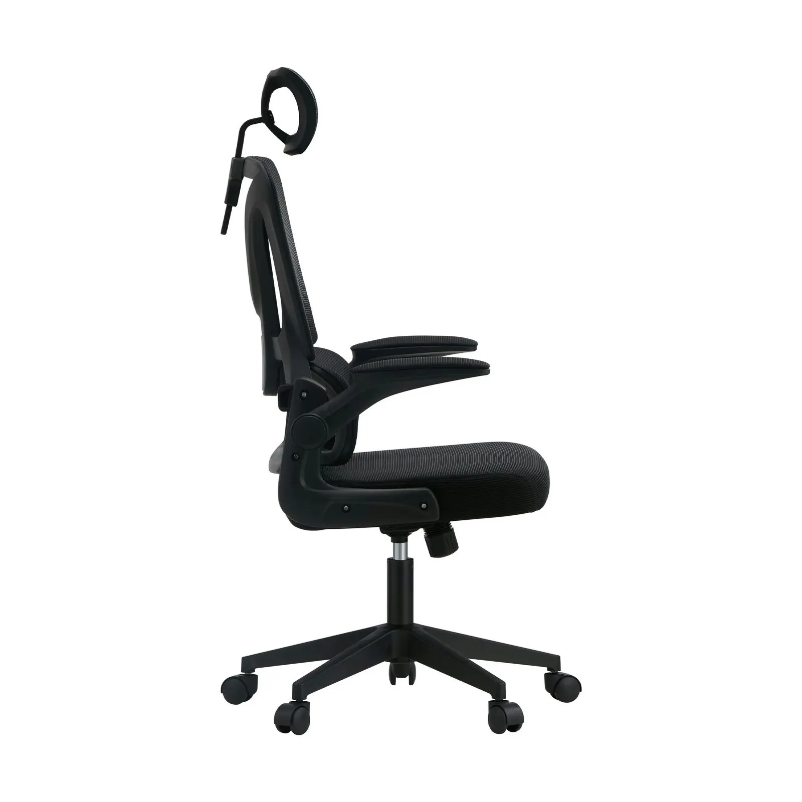 Oikiture Mesh Office Chair Adjustable Lumbar Support Reclining D-Shape Black